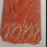 Burnt Orange Sequence Lace